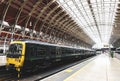 GWR train at Paddington station, one of London`s main transportation hubs. Royalty Free Stock Photo