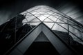 London, UK - March 29: High angle view of the Gherkin skyscraper