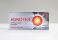 London / UK - March 22nd 2020 - Packet of Nurofen Ibuprofen anti-inflammatory medication on a white background