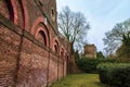 The Stable Block and the tower of the Church of Saint Dunstan`s in Cranford Park