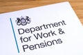 UK Department for Work and Pensions Royalty Free Stock Photo