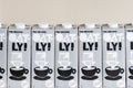 London / UK - March 8th 2021 - Oatly milk cartons in a row. Oatly is a dairy free vegan milk alternative