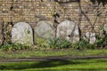 Gravestones in the old Churchyard of St. Johns Church in Wapping, London, UK Royalty Free Stock Photo