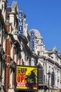 Row of Theatres of Shaftesbury Avenue in London, UK Royalty Free Stock Photo