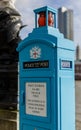 Traditional Police public call post on Victoria Embankment in London on March 11, 2019 Royalty Free Stock Photo