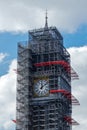 LONDON/UK - MARCH 21 : View of Big Ben Covered in Scaffolding in Royalty Free Stock Photo