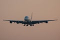 Airbus A380 Emirates Airlines landing Royalty Free Stock Photo