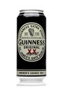 LONDON, UK - MAY 29, 2017: Alluminium can of Guinness original beer on white. Guinness beer has been produced since 1759 in Dublin Royalty Free Stock Photo