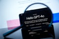 App of ChatGPT GPT-4o displayed in an smartphone screen. GPT-4o is a specialized variant of OpenAI's GPT-4 model Royalty Free Stock Photo