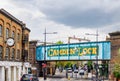 Camden Town Welcome bridge, famous neighbornhow of alternative culture shops Royalty Free Stock Photo
