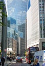 City of London modern skyscrapers view from Fenchurch street Royalty Free Stock Photo