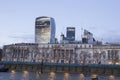 London cityscape across the River Thames with a view of the Leadenhall Building and 20 Fenchurch Street Royalty Free Stock Photo