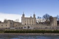 London cityscape across the River Thames with a view of the Tower of London, London, England, UK, May