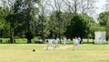 Cricket Batting Bowler Action Cricket game in London Royalty Free Stock Photo