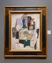 Fruit Dish, Bottle and Violin painting by Pablo Picasso, an example of Cubism, the early twentieth-century