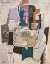 Fruit Dish, Bottle and Violin painting by Pablo Picasso, an example of Cubism, the early twentieth-century