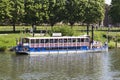 New Southern Belle paddle boat on River Thames outside Hampton Court Palace. London, Uk - May 11, 2018