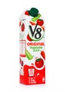 LONDON, UK - MAY 29, 2019: Pack of V8 Original Vegetable Juice on white background