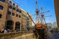 The replica of the Golden Hinde, the UK` famous ship Royalty Free Stock Photo