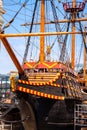 The replica of the Golden Hinde, the UK` famous ship