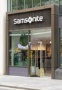 Samsonite store front view in London. Samsonite International S.A. is a luggage manufacturer and