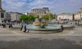 London, UK - May 11, 2017: Trafalgar Square with fountain looki