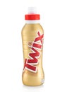 LONDON,UK - MAY 28, 2022: Twix cocoa chocolate milk drink with cookies and caramel taste on white background