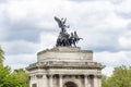 The Wellington Arch, also known as the Constitution Arch or the Green Park Arch, is a triumphal arch Royalty Free Stock Photo