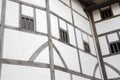 Wooden beams and structure of the Shakespeares Globe Theatre, London, England, UK, May 20, 2017