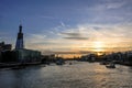 London UK modern architecture building The Sherd Thames ship Royalty Free Stock Photo