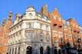 LONDON, UK - NOVEMBER 28, 2016: Colorful Victorian houses facades at Sloane Square in the borough of Kensington and Chelsea