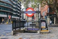 Entrance of Chancery Lane underground station for public transportation Royalty Free Stock Photo