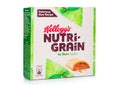 LONDON, UK - NOVEMBER 01, 2018: Pack of Kellogg`s Nutri Grain cereal bar in new pack with apple taste on white background. Royalty Free Stock Photo