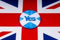 Yes Vote in the Scottish Independence Referendum Royalty Free Stock Photo
