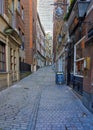 London, UK - November 25, 2022: View part of the Walkie Talkie building through Lovat Lane