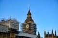 Close up of Scaffolding around the Elizabeth Tower, known as Big Ben Royalty Free Stock Photo