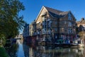 LONDON, UK Ã¢â¬â Oct 21, 2018: Rows of houseboats and narrow boats on the canal banks at Regent`s Canal next to Paddington in Littl