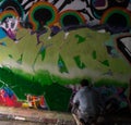 London, UK - October 22nd 2023. Leake Street Tunnel Graffiti Art and Artists Royalty Free Stock Photo