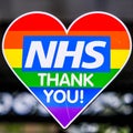 NHS Rainbow Colours Heart Shaped Window Sticker