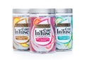 LONDON, UK - OCTOBER 14, 2020: Plastic jar of Twinings cold infuse tea for water bottles various flavours on white