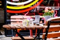 Restaurant Table With Used Dirty Meal Dishes