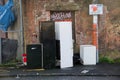 London, UK, October 16th 2022, Fly tipping of waste and old fridges on street