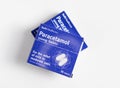 London / UK - October 30th 2019 - Two packets of Paracetamol painkillers from BellÃ¢â¬â¢s Healthcare, closeup with a shallow depth of