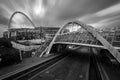 London, UK - October 6, 2016: The wembley stadium and wembley train station in black and white