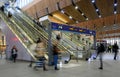 London, UK: People in London Bridge railway station with motion blur Royalty Free Stock Photo