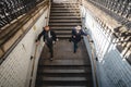 People entering the Westminster station after Save Our Children Protest against Children Trafficking Royalty Free Stock Photo