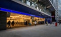 London,UK: People at the entrance to Moorgate Underground Station Royalty Free Stock Photo