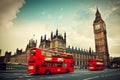 London, the UK. Red bus and Big Ben Royalty Free Stock Photo