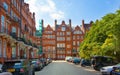 London, UK. Residential aria of Kensington and Chelsea. Cadogan gate with row of periodic buildings. Luxury prop