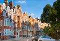 London, UK. Residential aria of Kensington and Chelsea. Cadogan gate with row of periodic buildings. Luxury prop